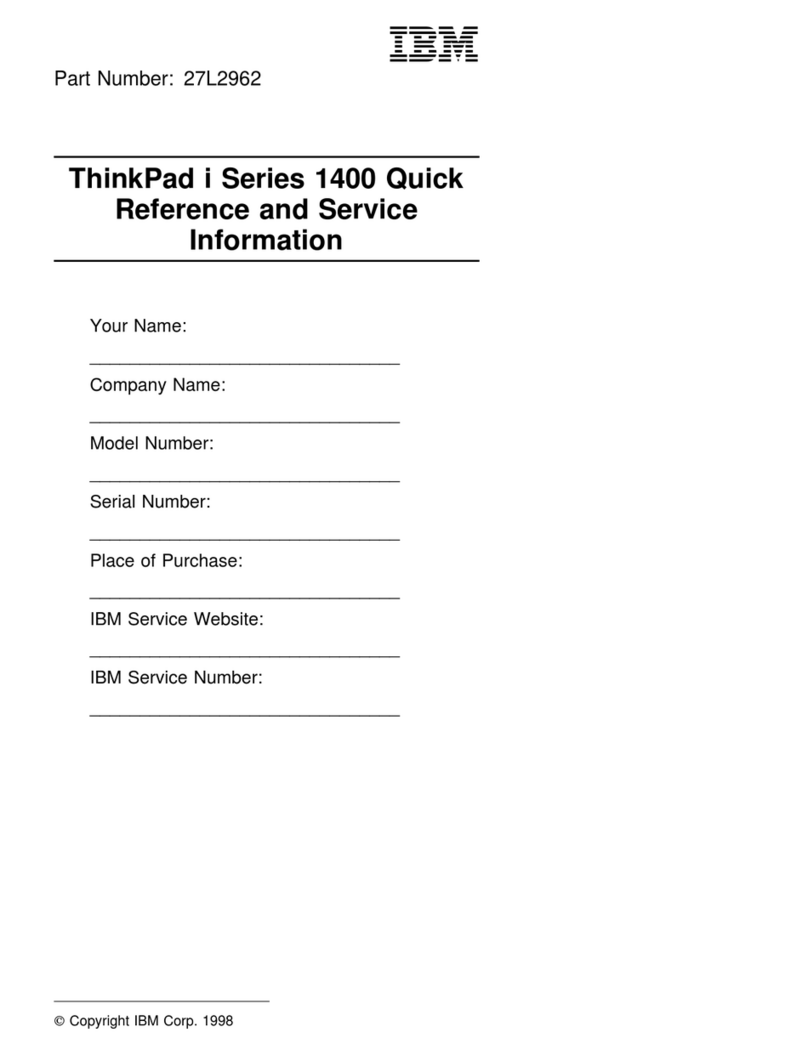 IBM ThinkPad i Series 1400 quick reference