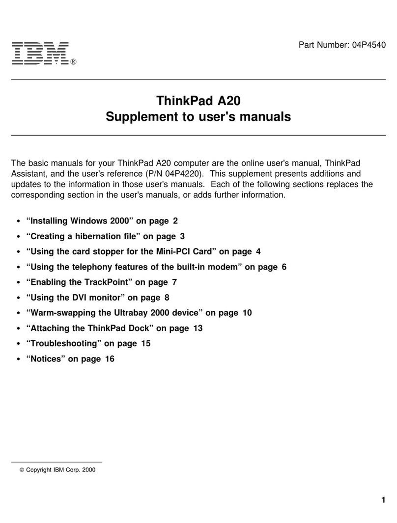 IBM THINKPAD A20M Configuration guide