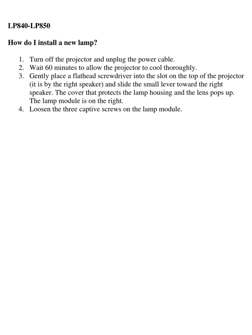 InFocus LP 850 User manual