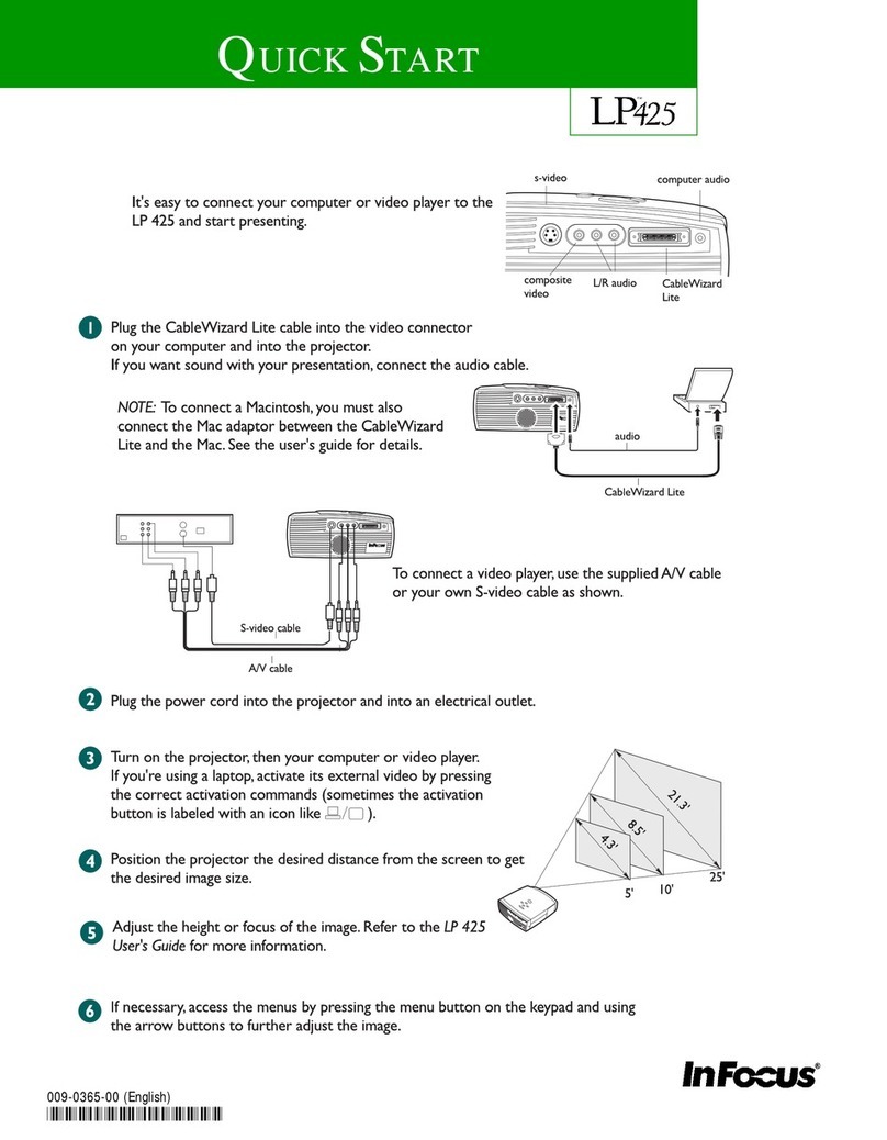 InFocus LP 425 LiteMount user guide