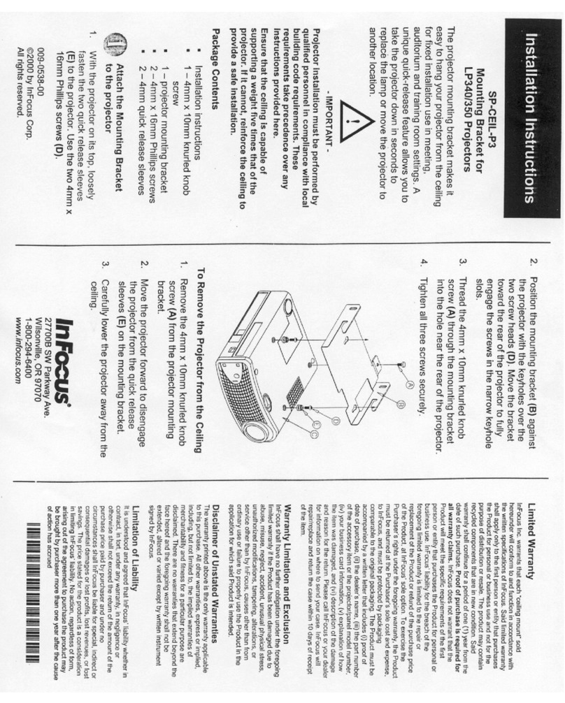 InFocus LP340 installation instructions InFocus LP340 installation instructions