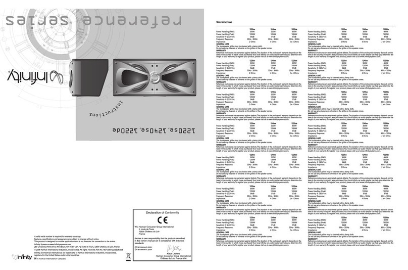 Infinity Reference 1220de User manual