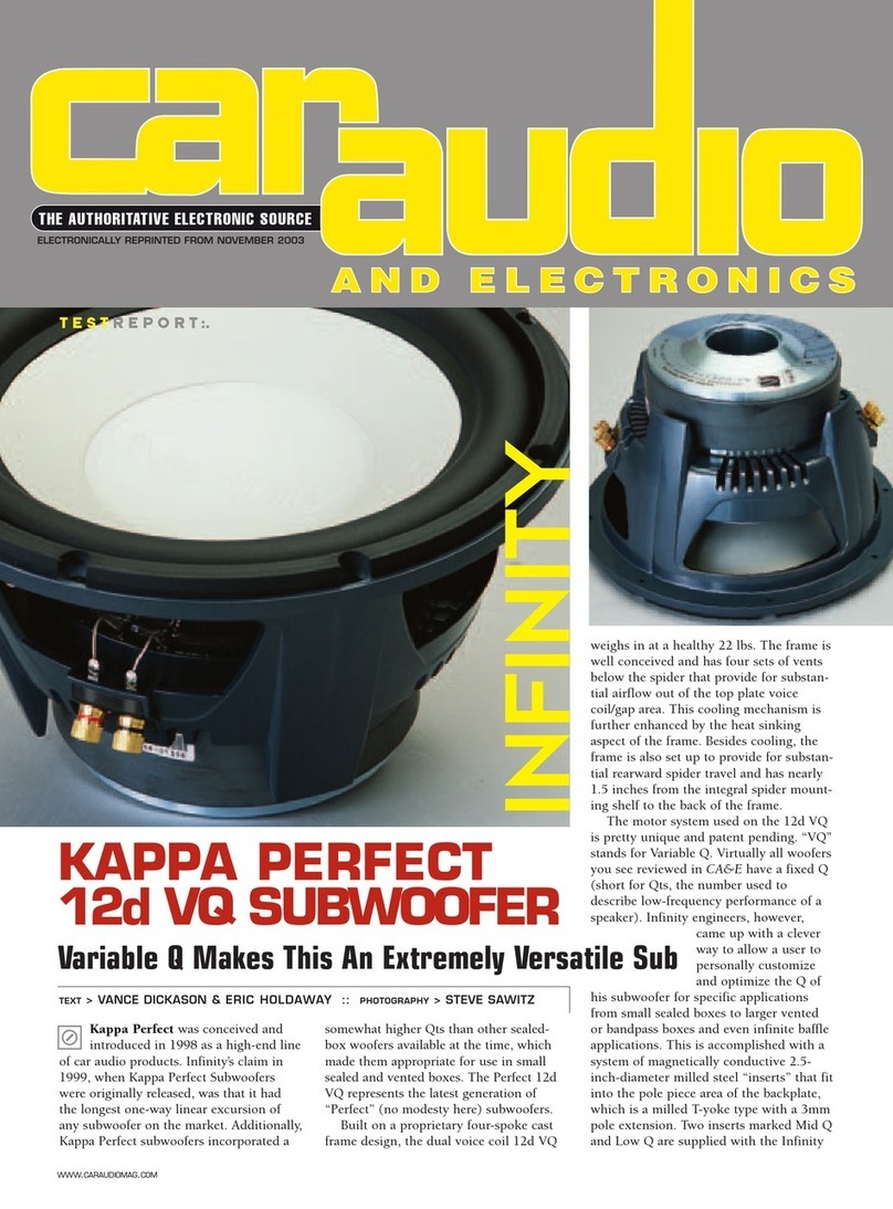 Infinity Kappa Series perfect 12d VQ User manual