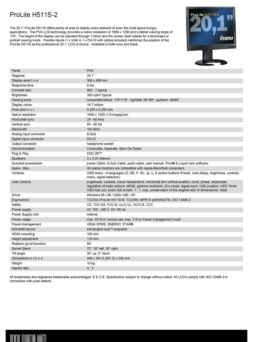 Iiyama Pro Lite H511S User manual