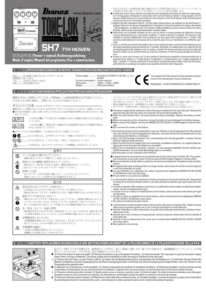 Ibanez SH7 User manual