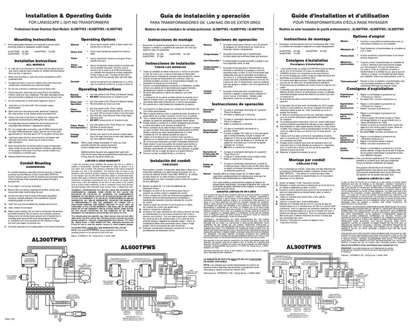 Intermatic AL300 Installation & operating guide