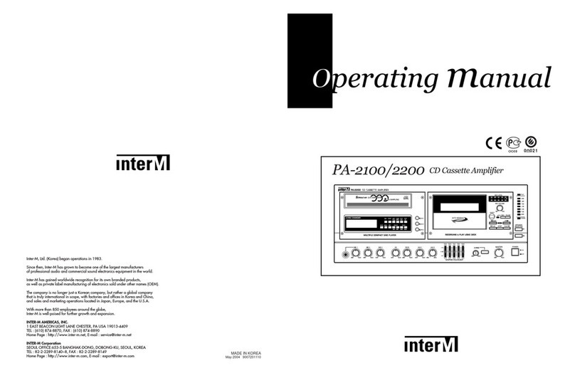Inter-m PA-2100 User manual Inter-m PA-2100 User manual