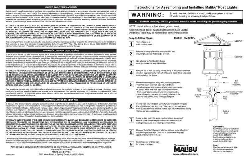 Malibu Boats HV230PL Assembling & installation instructions Malibu Boats HV230PL Assembling & installation instructions