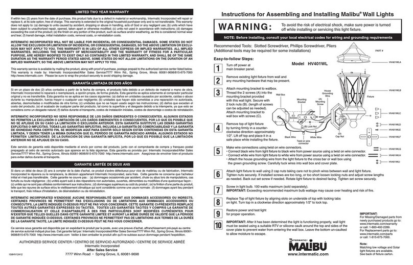 Malibu Boats HV401WL Assembling & installation instructions Malibu Boats HV401WL Assembling & installation instructions