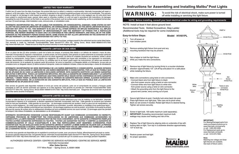 Malibu Boats HV401PL Assemble and operating instructions