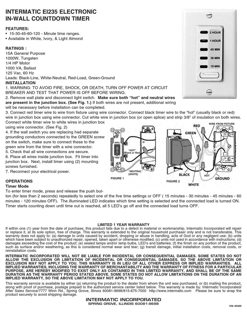 Intermatic EI235 supplementary guide