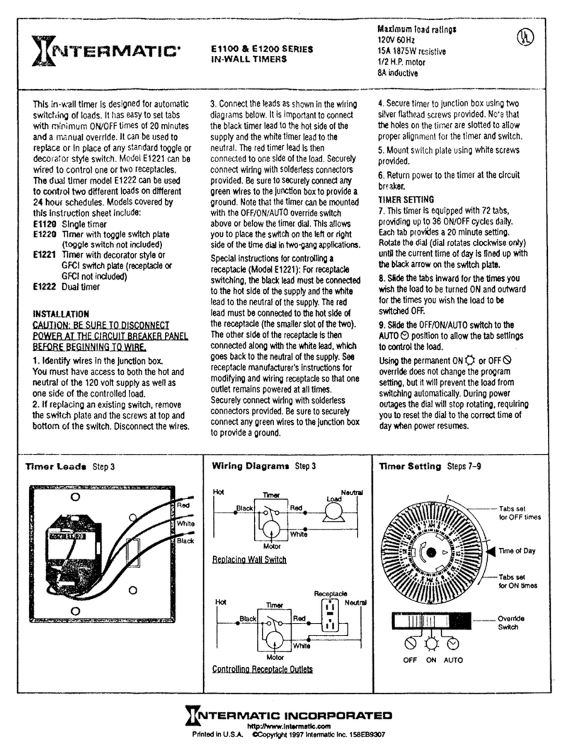 Intermatic E1100 Series supplementary guide