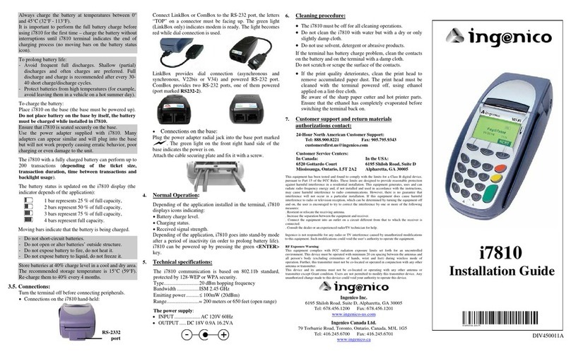 Ingenico i7810 User manual