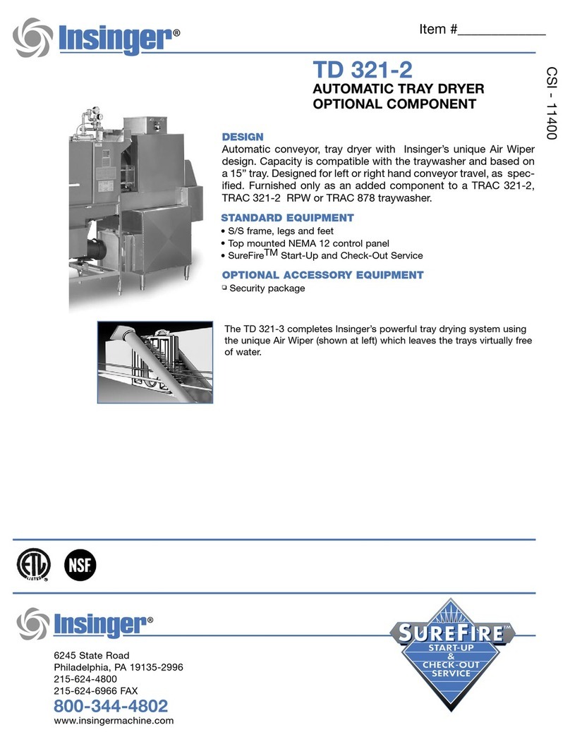 Insinger TRAC 321-2 SERIES Specifications