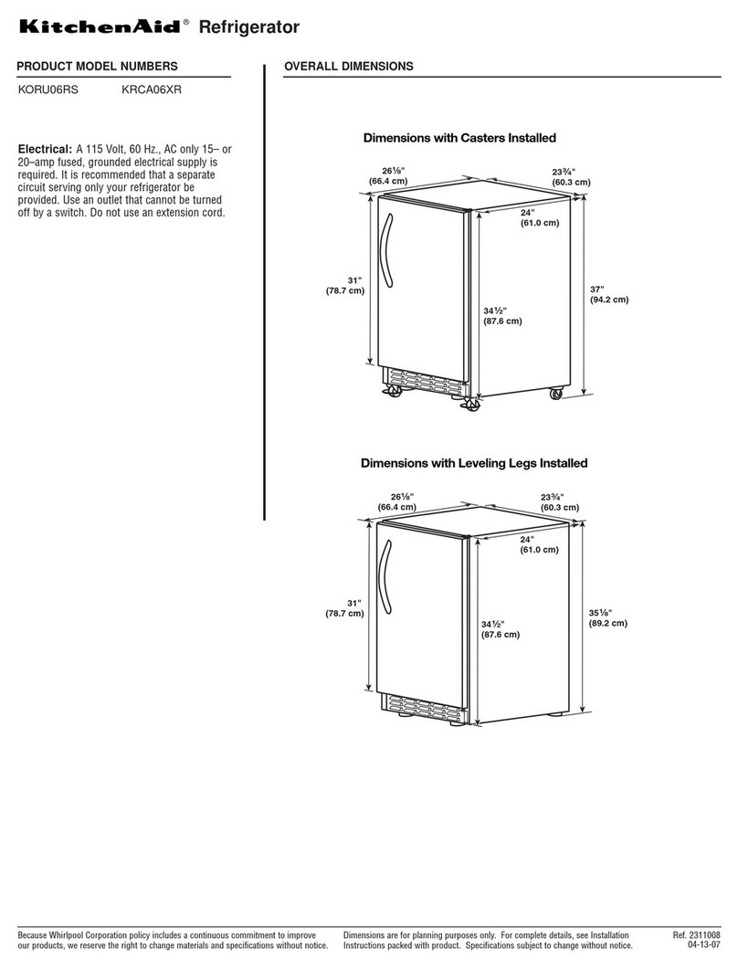 KitchenAid KORU06RSSS - OUTDOOR REFRIGERATOR/ICE MAKER Guide