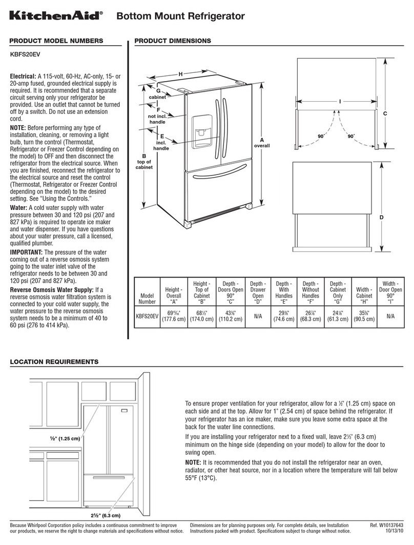 KitchenAid KBFS20EV Series User instructions