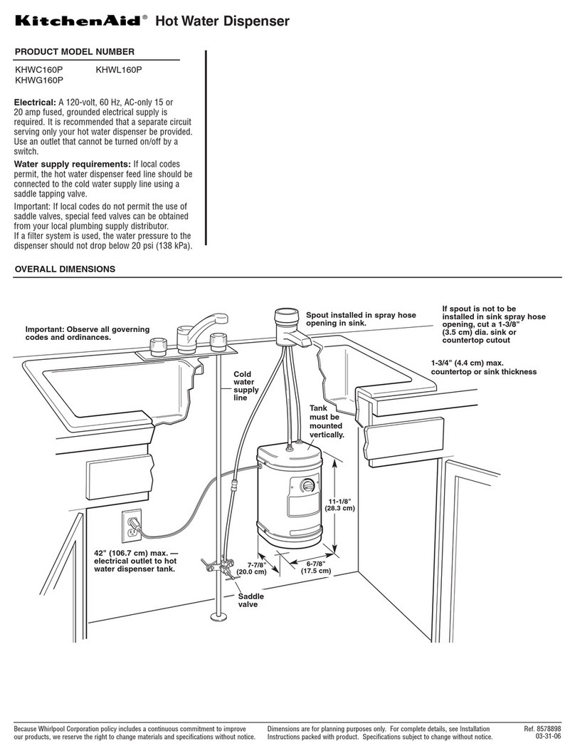 KitchenAid KHWC160P Dimension Guide