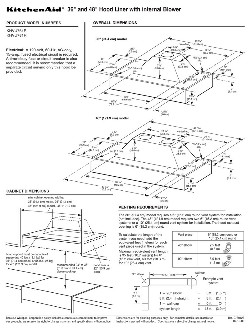 KitchenAid KHVU761R User instructions