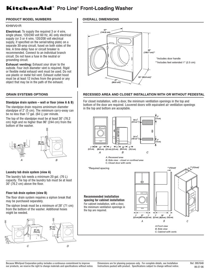 KitchenAid Pro Line KHWV01R User manual KitchenAid Pro Line KHWV01R User manual