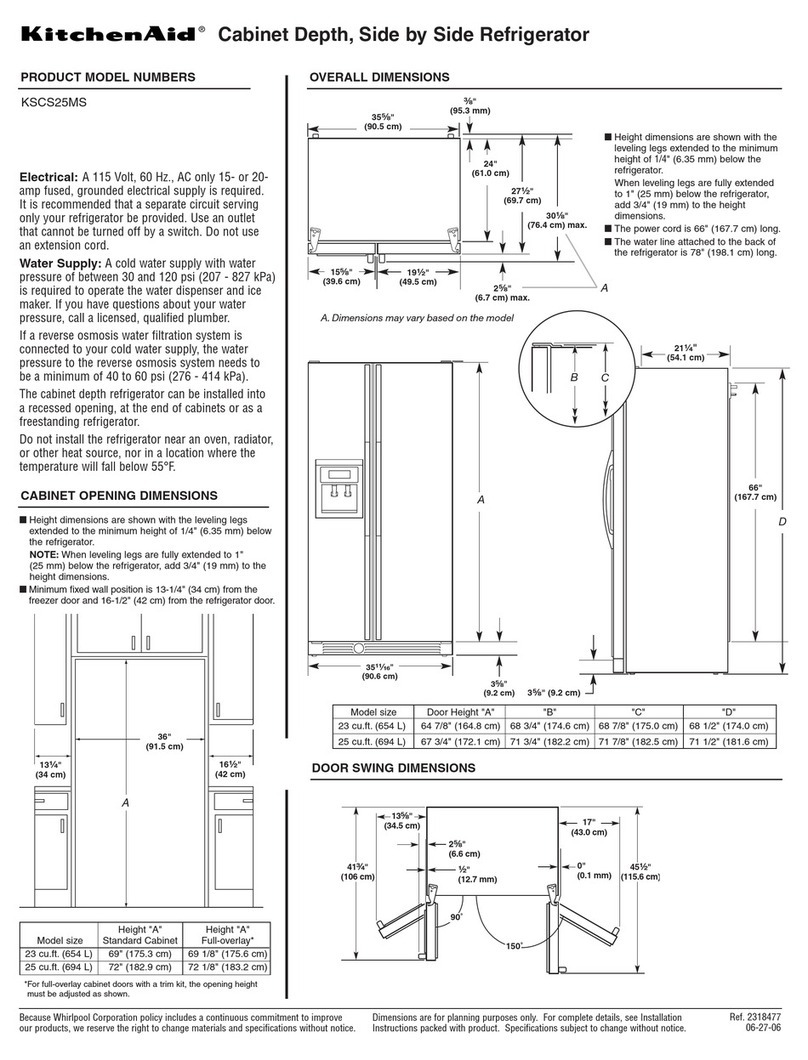 KitchenAid KSCS25MSMS User instructions