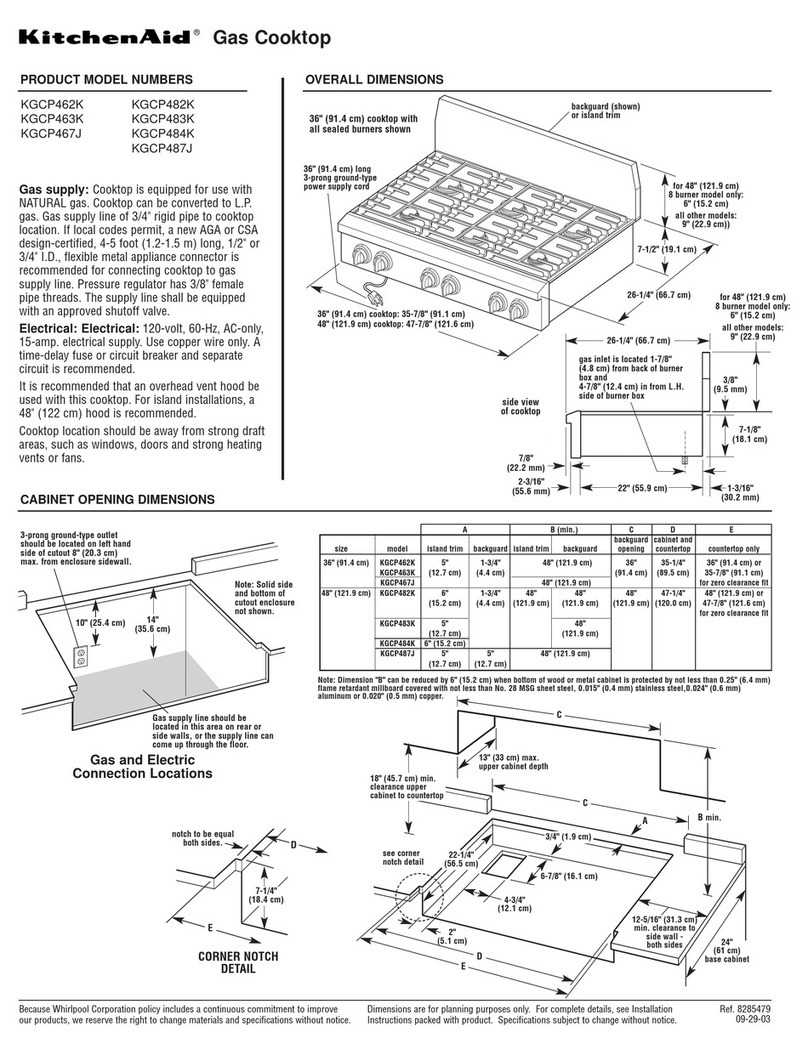 KitchenAid KGCP484KSS User instructions KitchenAid KGCP484KSS User instructions