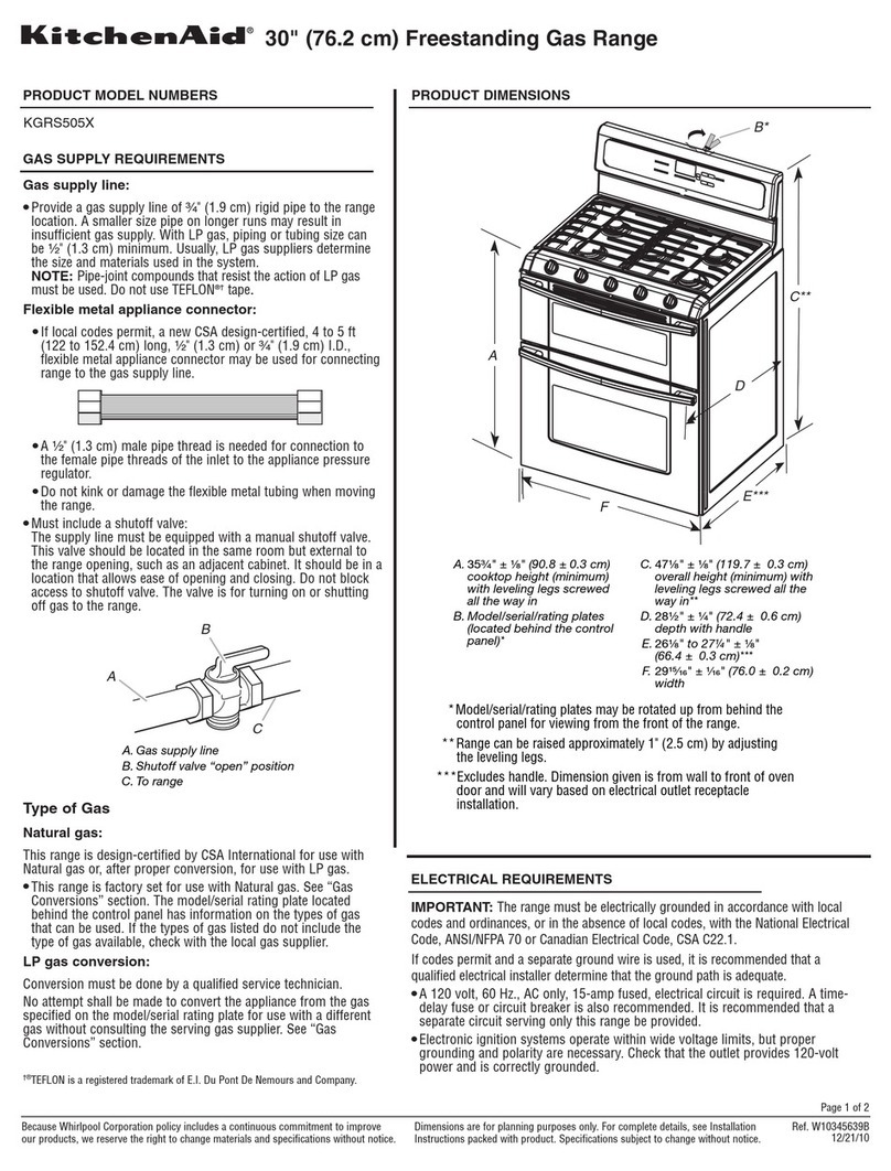 KitchenAid KGRS505X User instructions