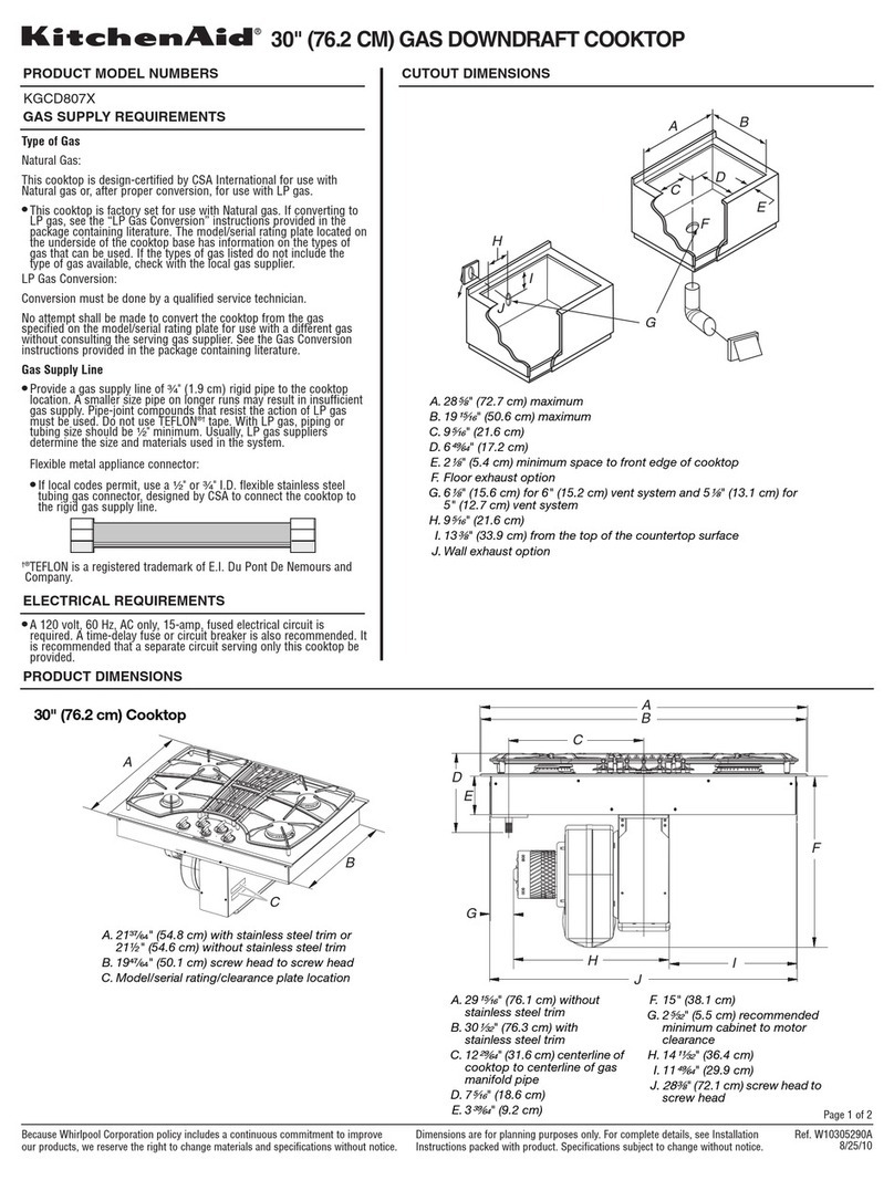 KitchenAid KGCD807X Dimension Guide