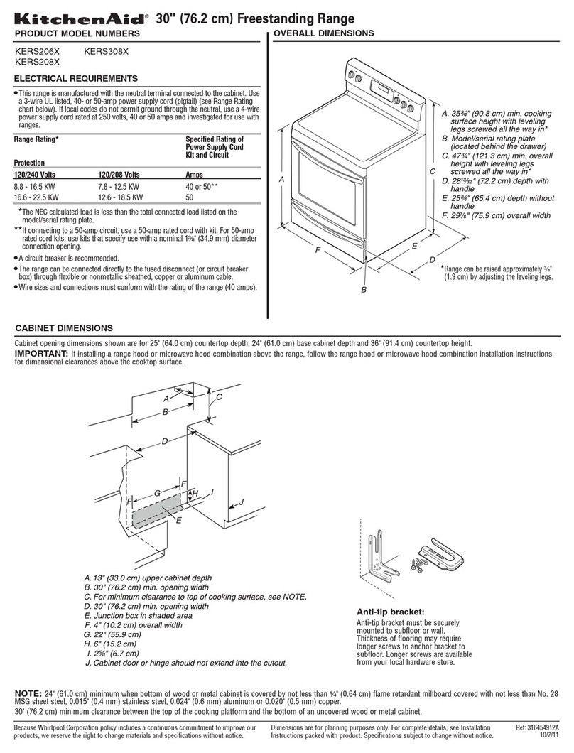 KitchenAid ARCHITECT II KERS206X User manual