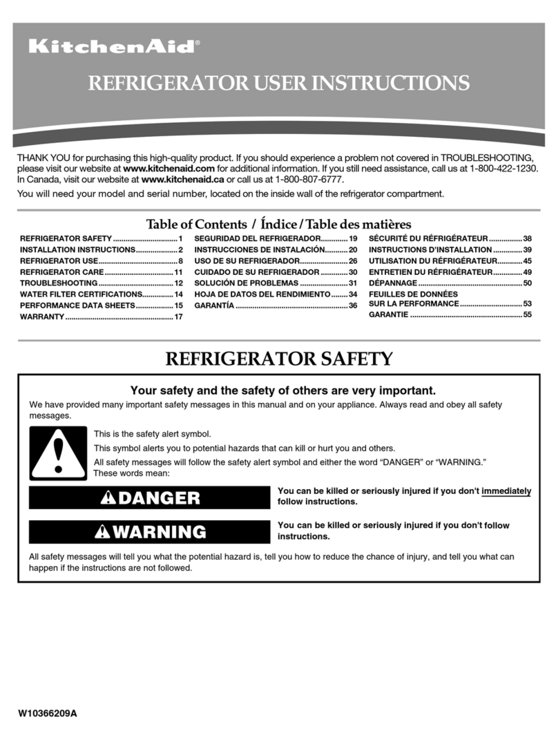 KitchenAid KBFS22EWMS User manual