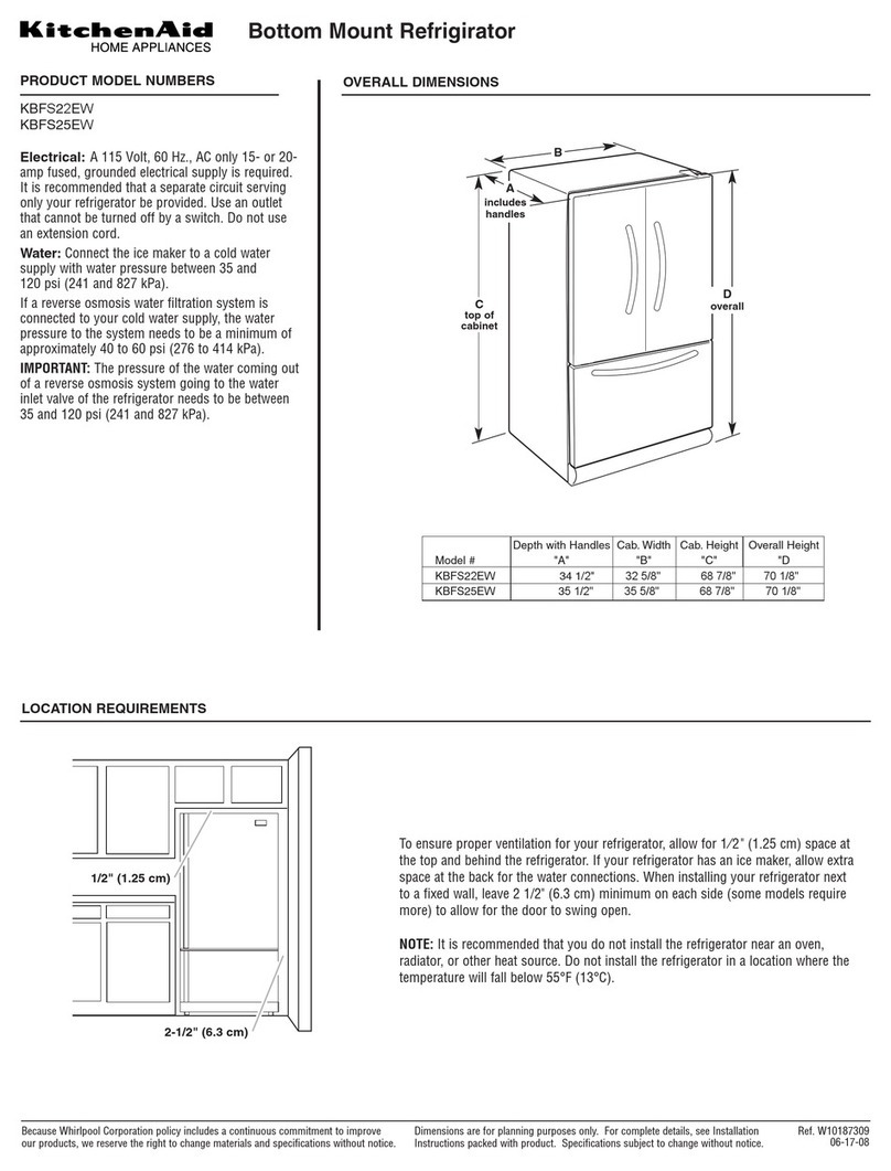KitchenAid KBFS22EW User manual