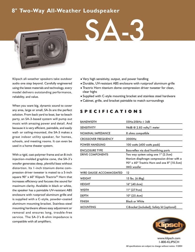 Klipsch SA-3 User manual