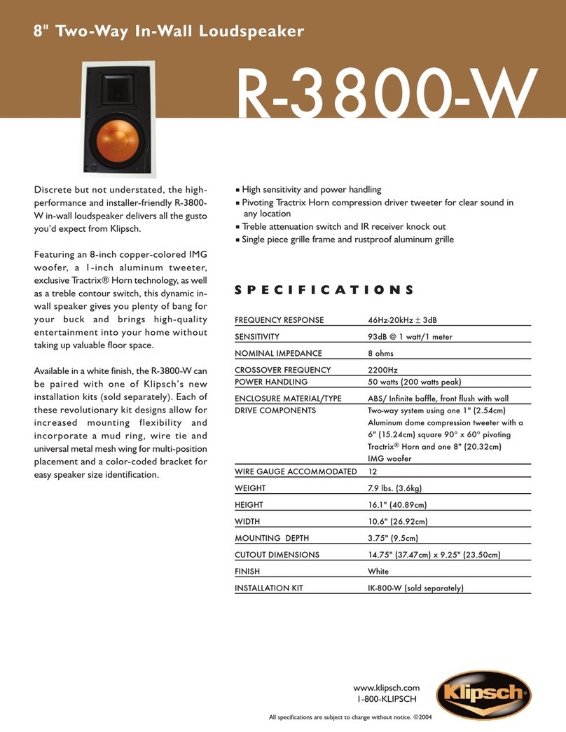 Klipsch R-3800-W User manual