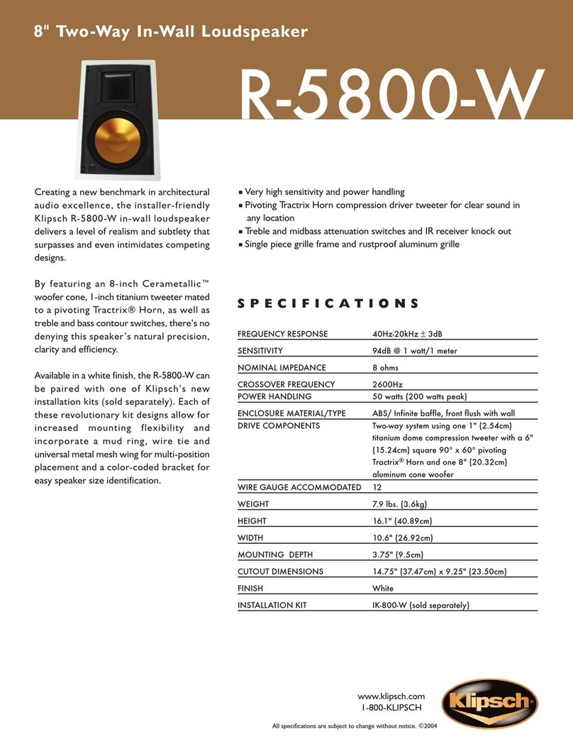 Klipsch R-5800-W User manual