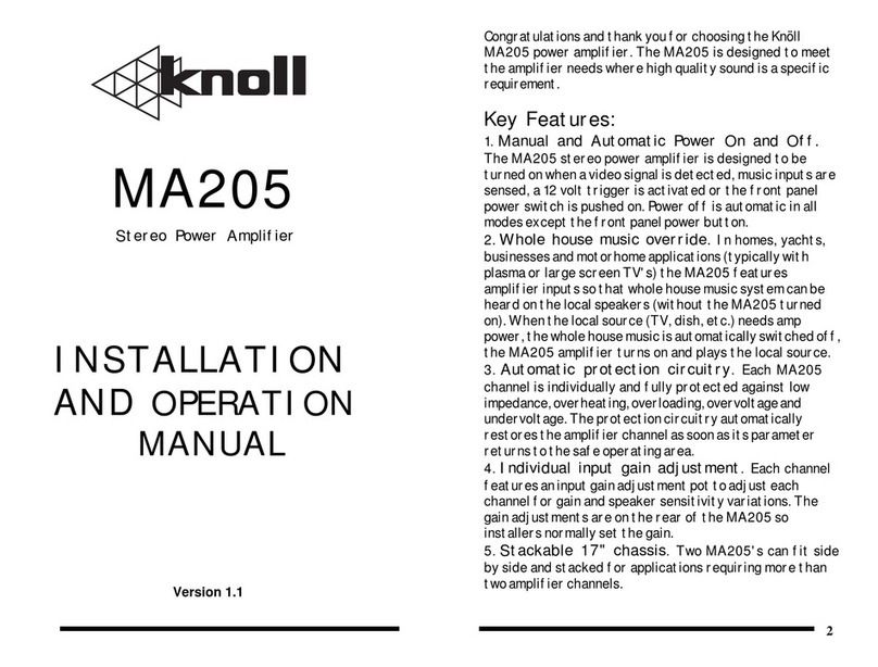 Knoll MA205 User manual
