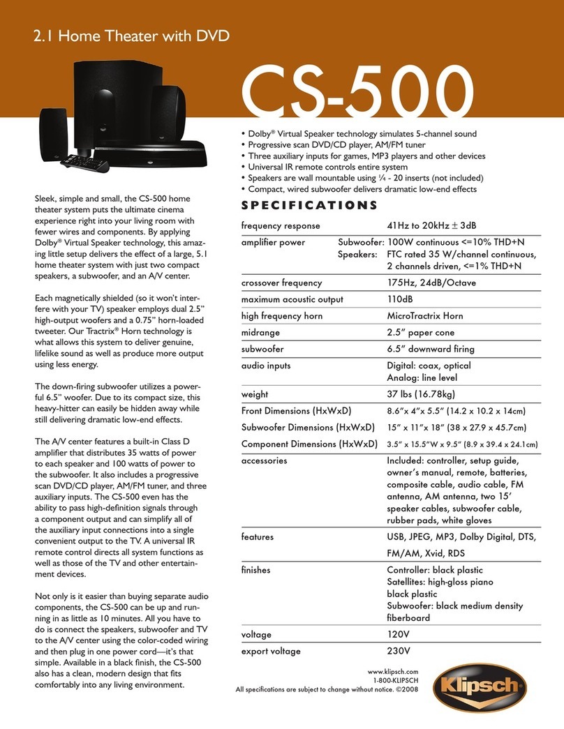 Klipsch CS-500 User manual