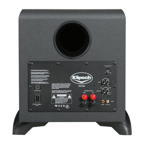 Klipsch Reference Series RPW-10 owner's manual