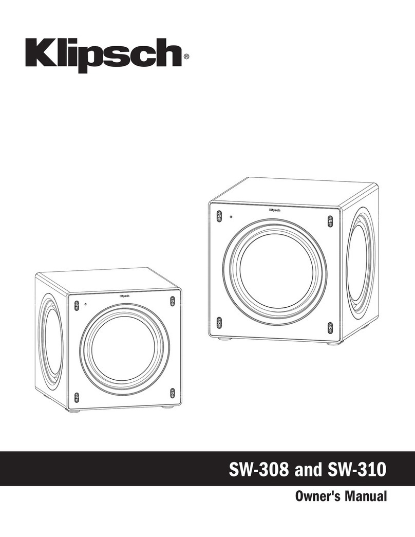 Klipsch Reference Series SW-310 User manual