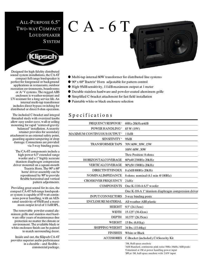 Klipsch CA-6T User manual