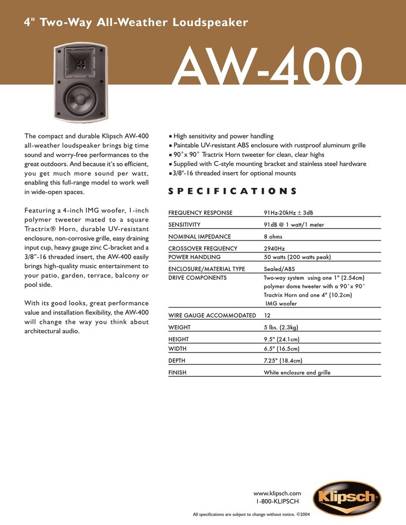 Klipsch AW-400 Specifications