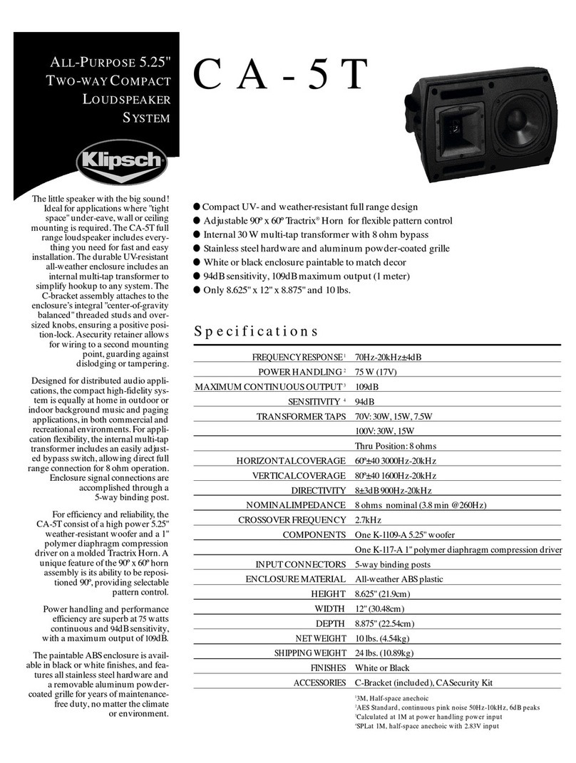 Klipsch CA-5T User manual
