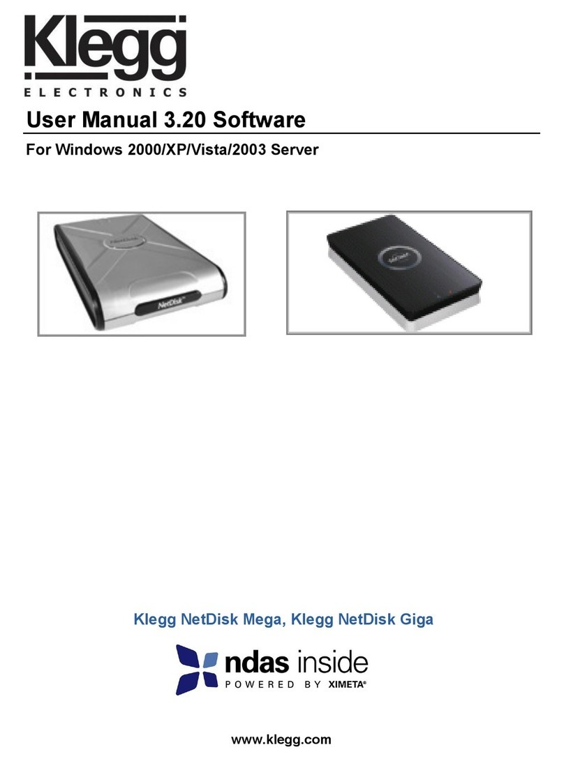 Klegg NetDisk Giga NGU10-250 user manual