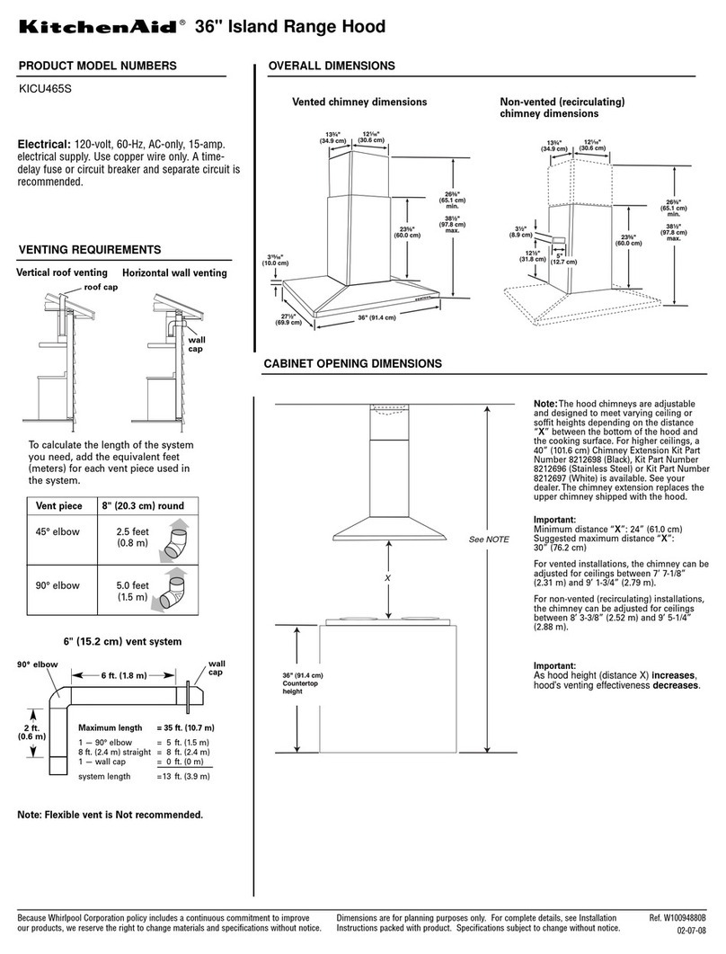 KitchenAid KICU465S Dimension Guide