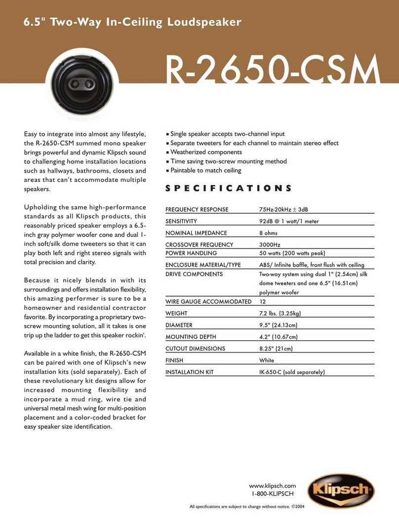 Klipsch R-2650-CSM Specifications
