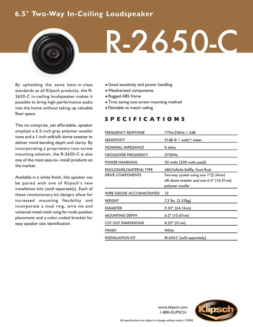 Klipsch R-2650-C Specifications