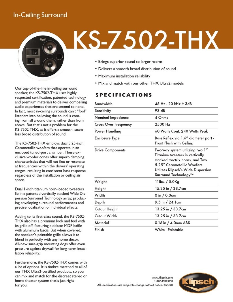 Klipsch KS-7502-THX User manual