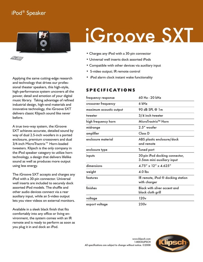 Klipsch iGroove SXT User manual