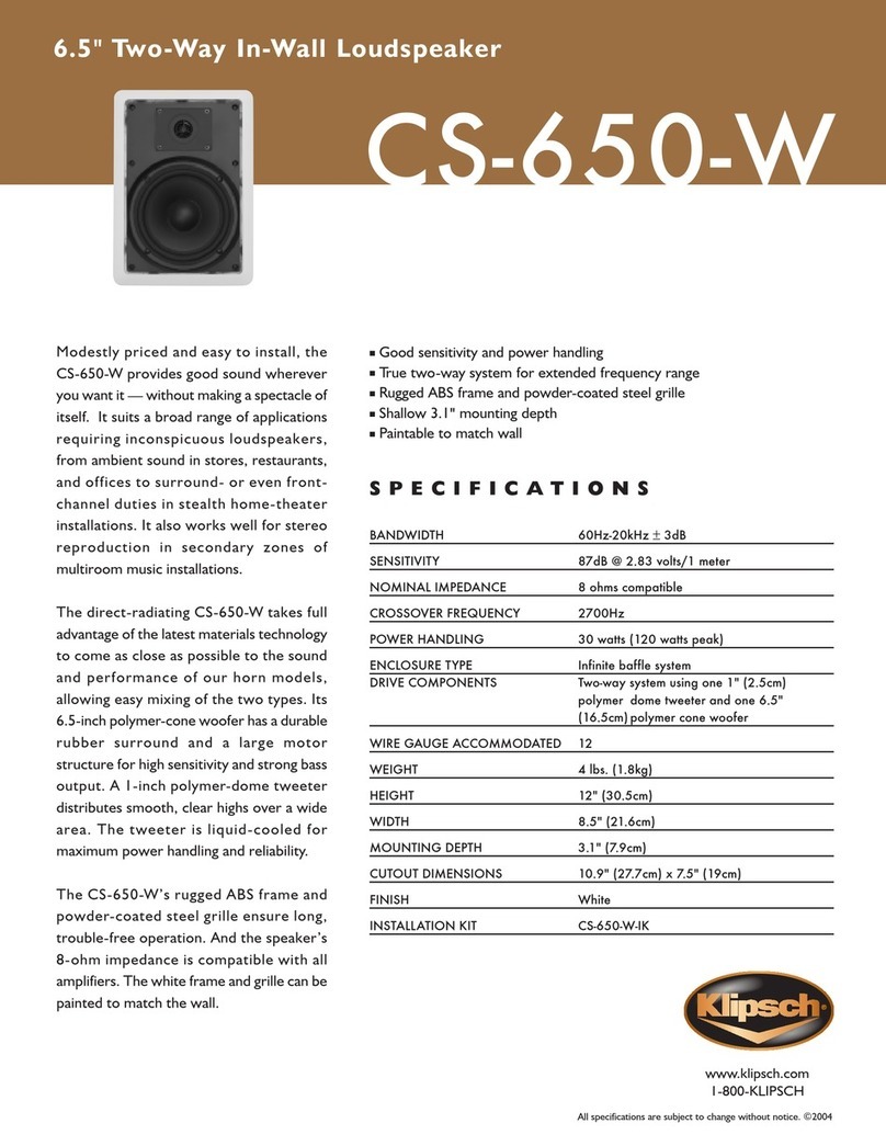 Klipsch CS-650-W User manual