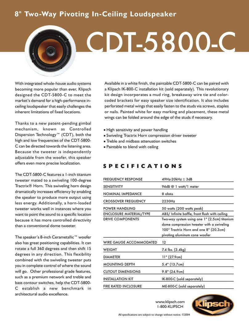 Klipsch CDT-5800-C User manual