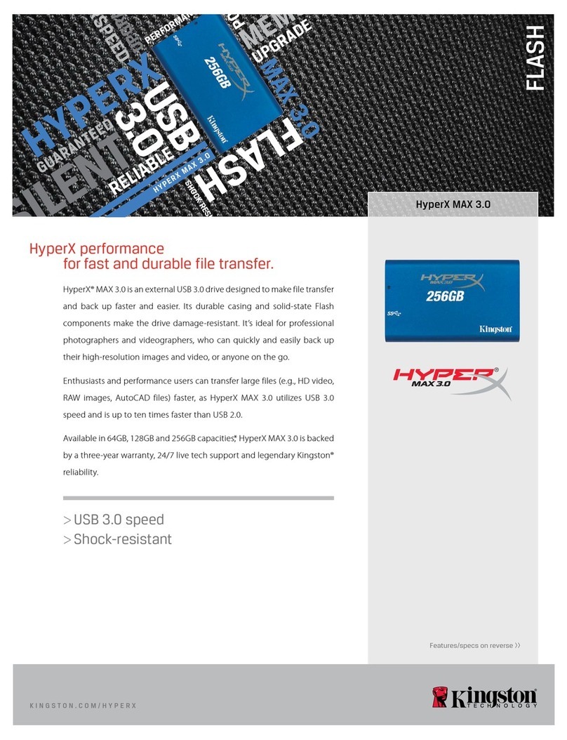 Kingston Technology HyperX MAX 3.0 256GB User manual