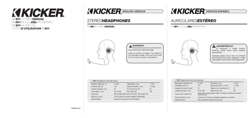 Kicker HP301 owner's manual